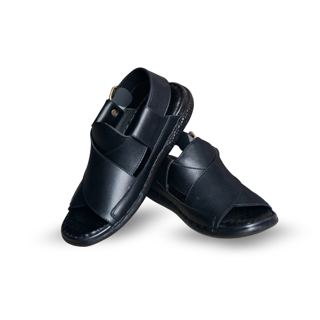 Riwayat Handmade Black Sandals for Men