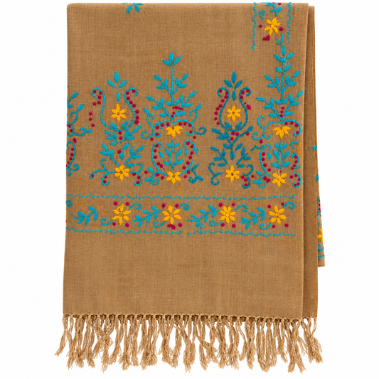Embroidered Pashmina Blend Shawls for Women | Riwayat Crafts
