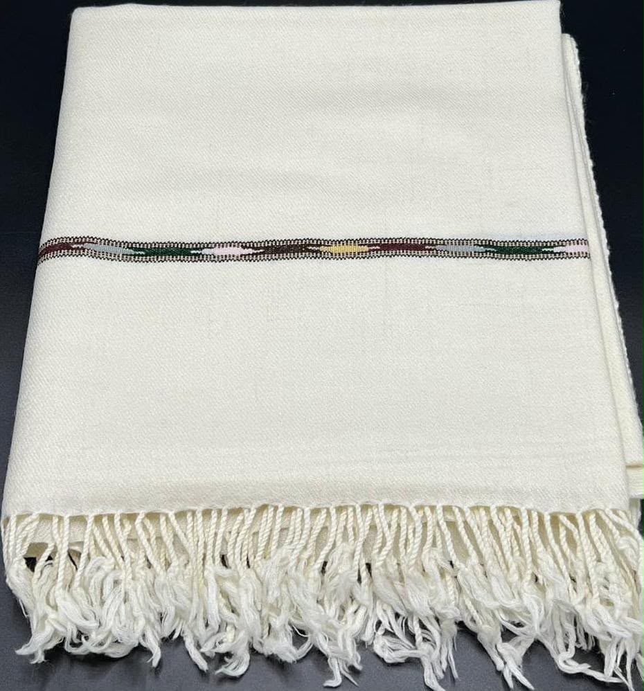 Off-White 48 Pure Australian Woolen Shawl with Frame Border