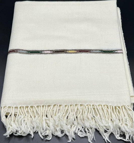 Off-White 48 Pure Australian Woolen Shawl with Frame Border